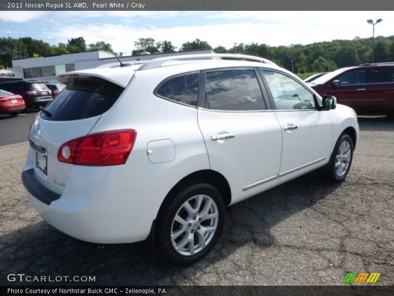 Pearl White / Gray 2013 Nissan Rogue SL AWD