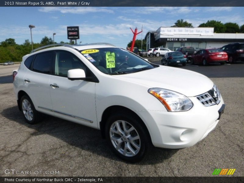 Pearl White / Gray 2013 Nissan Rogue SL AWD