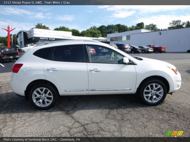Pearl White / Gray 2013 Nissan Rogue SL AWD