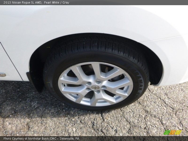 Pearl White / Gray 2013 Nissan Rogue SL AWD