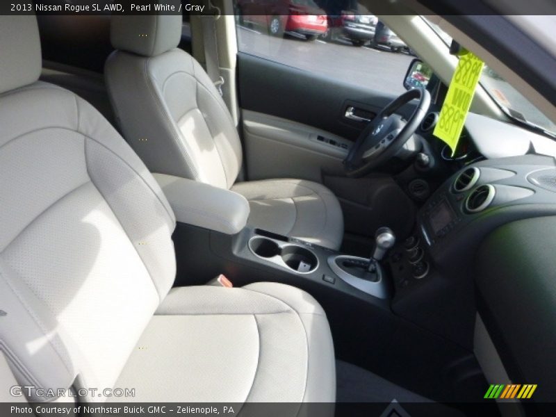 Pearl White / Gray 2013 Nissan Rogue SL AWD