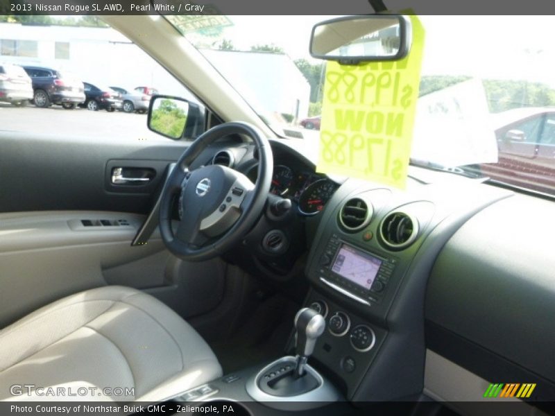 Pearl White / Gray 2013 Nissan Rogue SL AWD