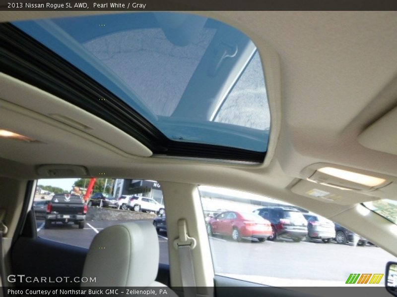 Pearl White / Gray 2013 Nissan Rogue SL AWD