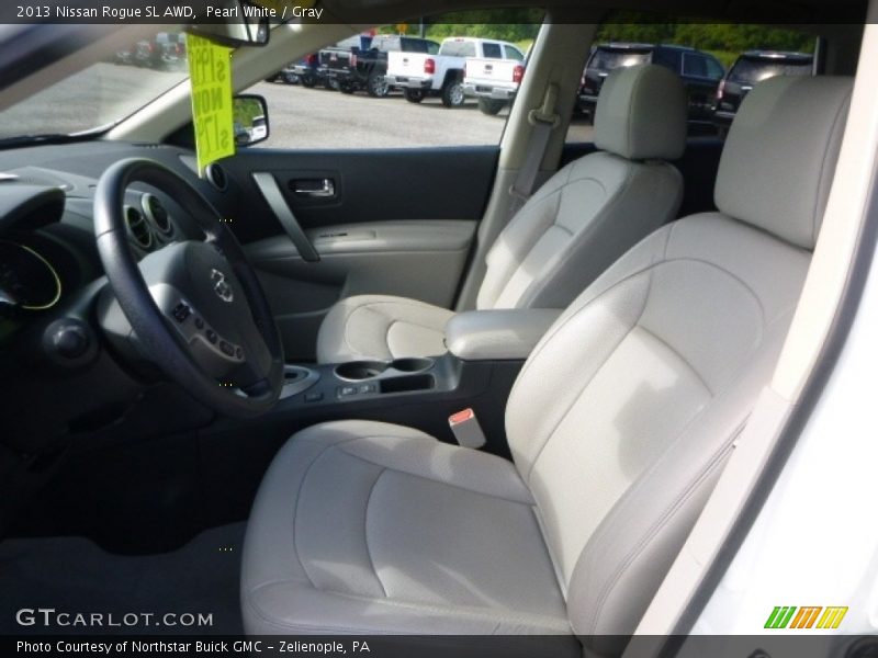 Pearl White / Gray 2013 Nissan Rogue SL AWD