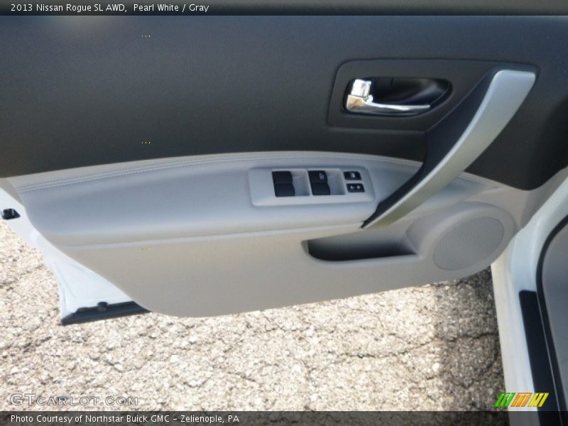 Pearl White / Gray 2013 Nissan Rogue SL AWD
