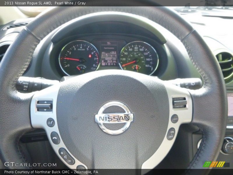 Pearl White / Gray 2013 Nissan Rogue SL AWD