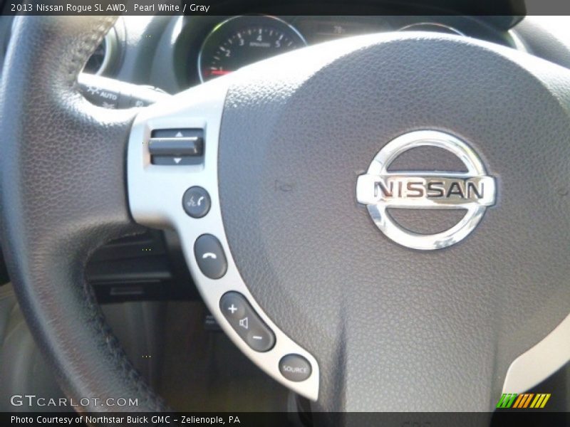 Pearl White / Gray 2013 Nissan Rogue SL AWD