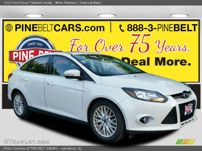 White Platinum / Charcoal Black 2013 Ford Focus Titanium Sedan