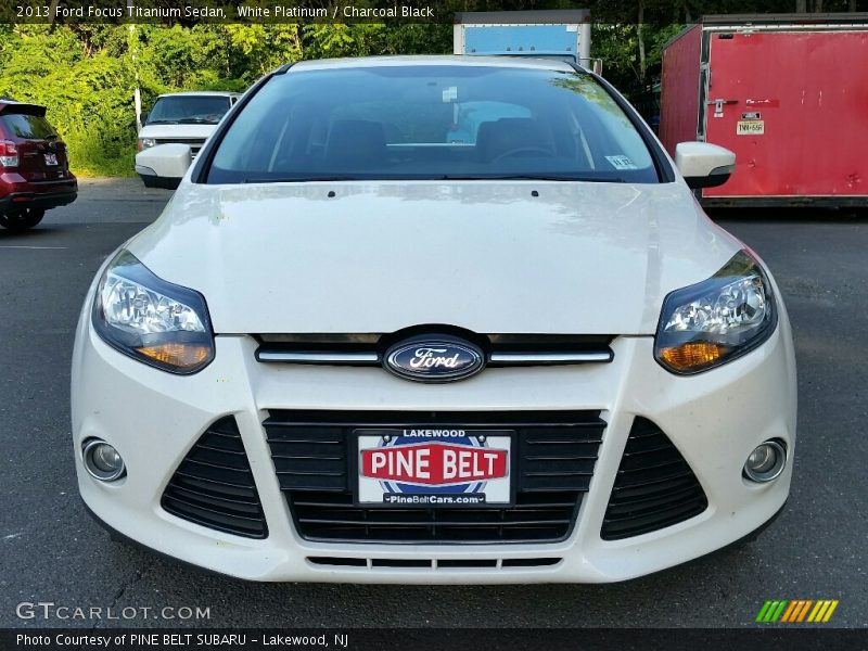White Platinum / Charcoal Black 2013 Ford Focus Titanium Sedan