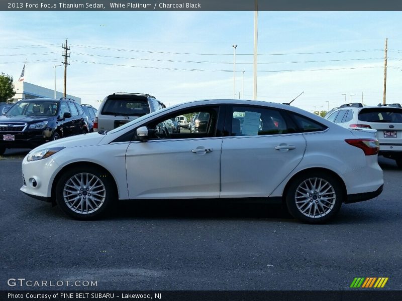 White Platinum / Charcoal Black 2013 Ford Focus Titanium Sedan