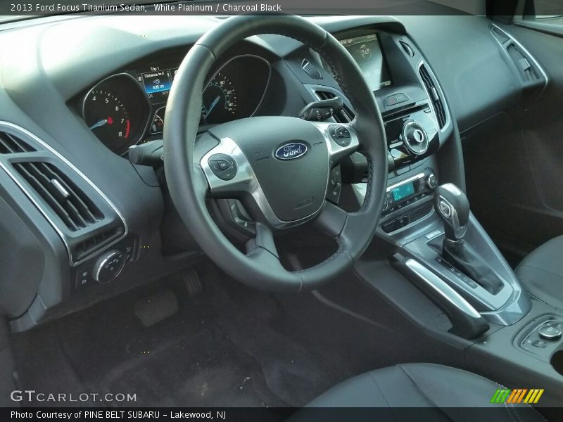 White Platinum / Charcoal Black 2013 Ford Focus Titanium Sedan