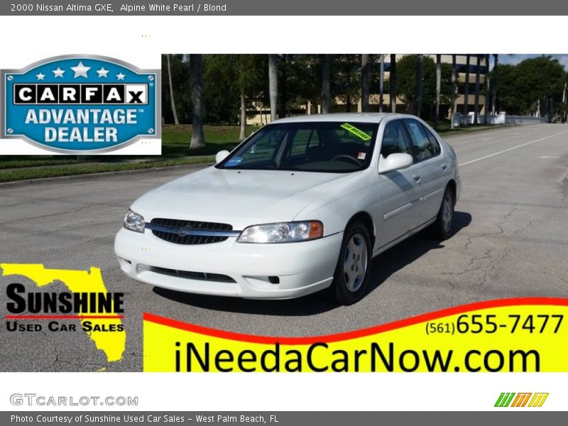 Alpine White Pearl / Blond 2000 Nissan Altima GXE