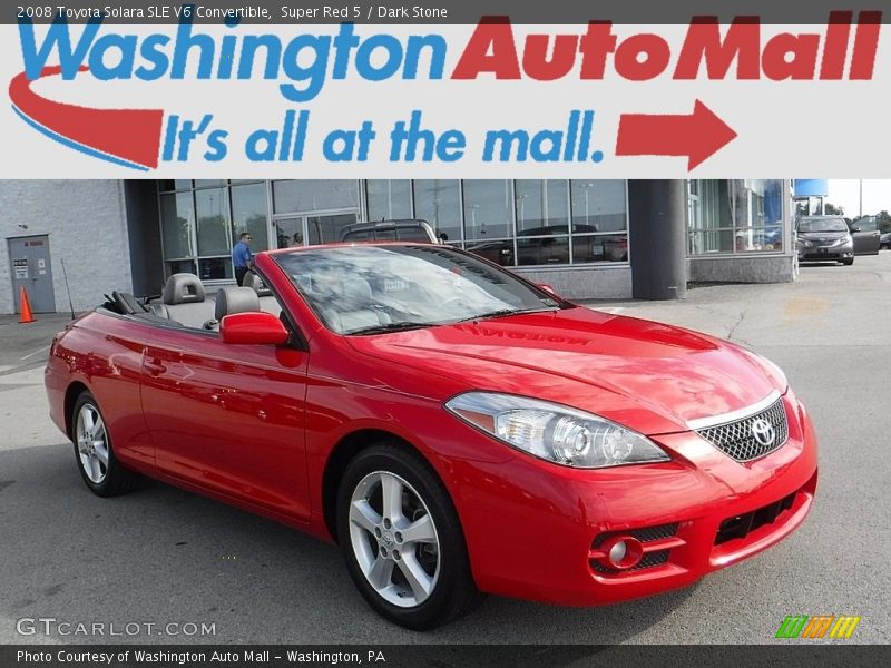 Super Red 5 / Dark Stone 2008 Toyota Solara SLE V6 Convertible