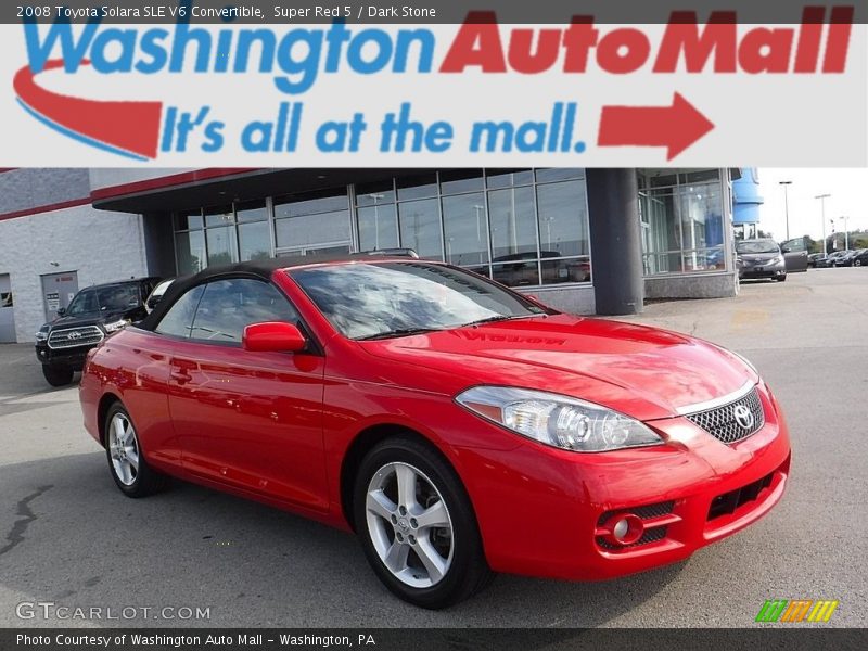Super Red 5 / Dark Stone 2008 Toyota Solara SLE V6 Convertible