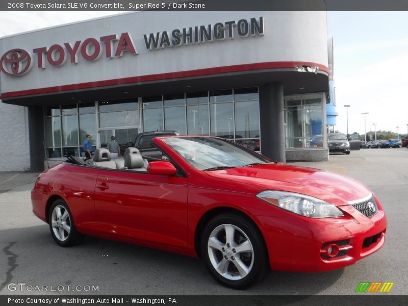 Super Red 5 / Dark Stone 2008 Toyota Solara SLE V6 Convertible