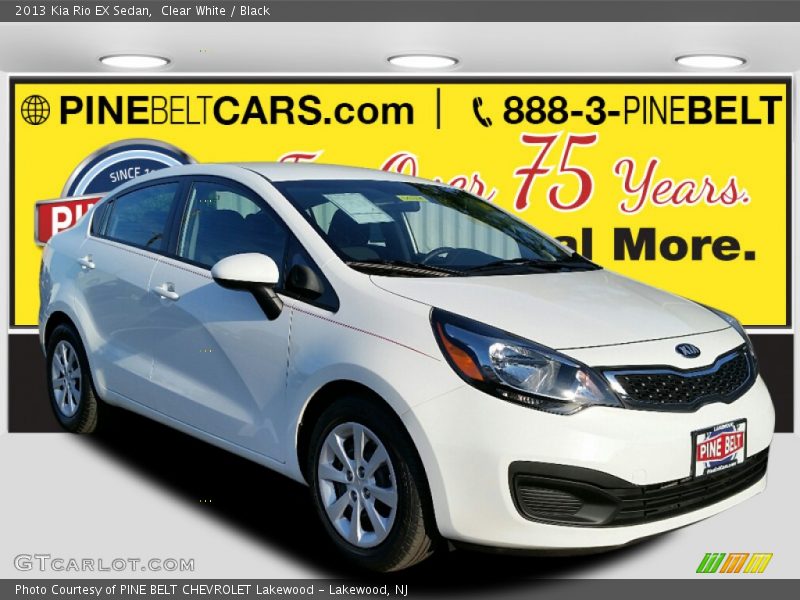 Clear White / Black 2013 Kia Rio EX Sedan