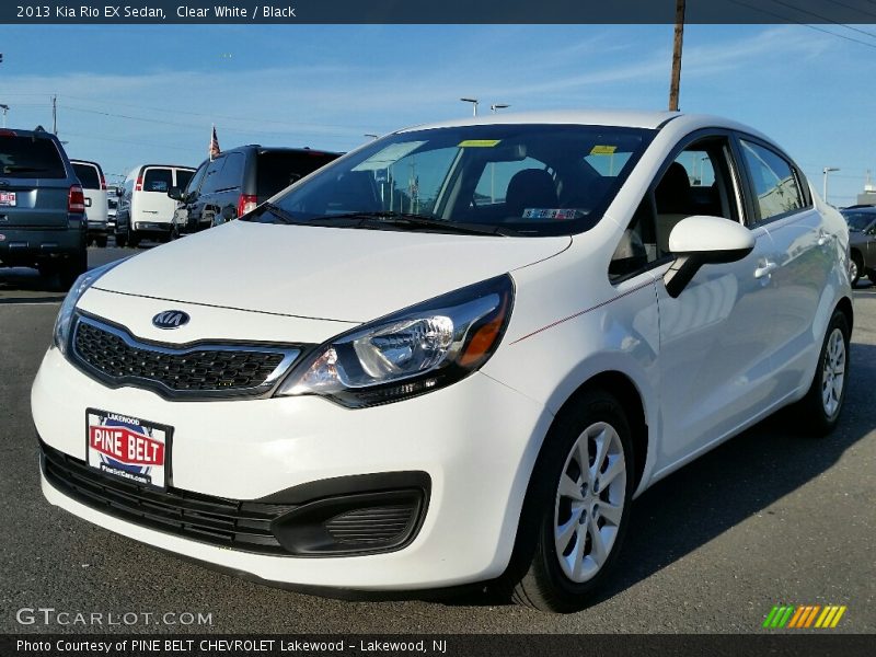 Clear White / Black 2013 Kia Rio EX Sedan