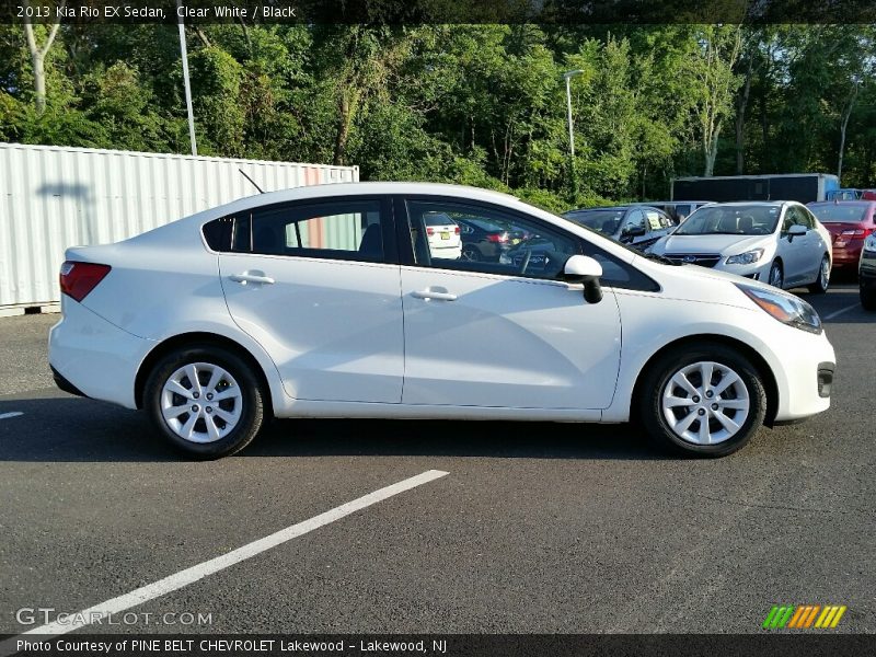 Clear White / Black 2013 Kia Rio EX Sedan