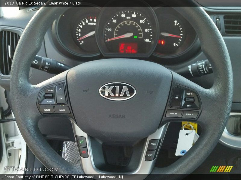 Clear White / Black 2013 Kia Rio EX Sedan