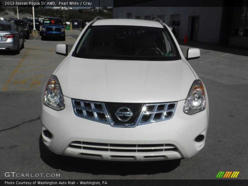 Pearl White / Gray 2013 Nissan Rogue SV AWD