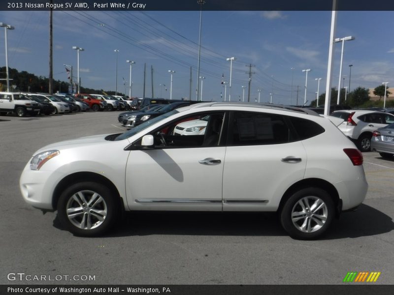 Pearl White / Gray 2013 Nissan Rogue SV AWD