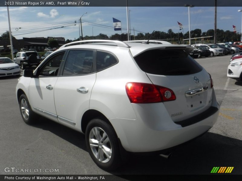 Pearl White / Gray 2013 Nissan Rogue SV AWD