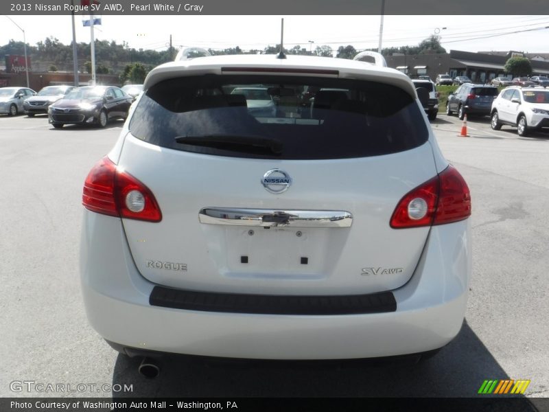 Pearl White / Gray 2013 Nissan Rogue SV AWD