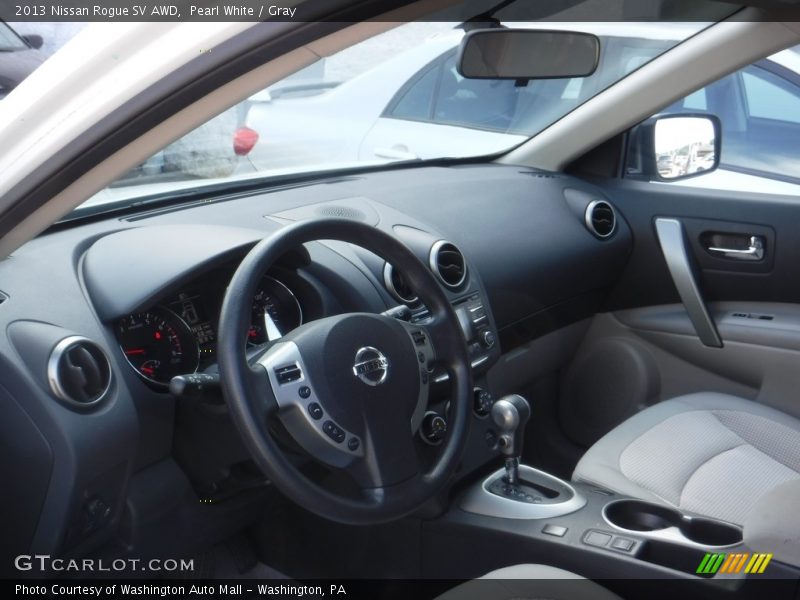 Pearl White / Gray 2013 Nissan Rogue SV AWD