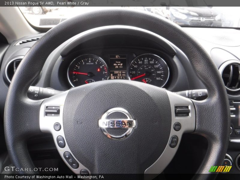 Pearl White / Gray 2013 Nissan Rogue SV AWD