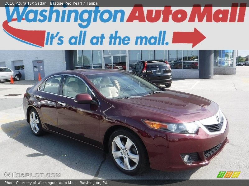 Basque Red Pearl / Taupe 2010 Acura TSX Sedan