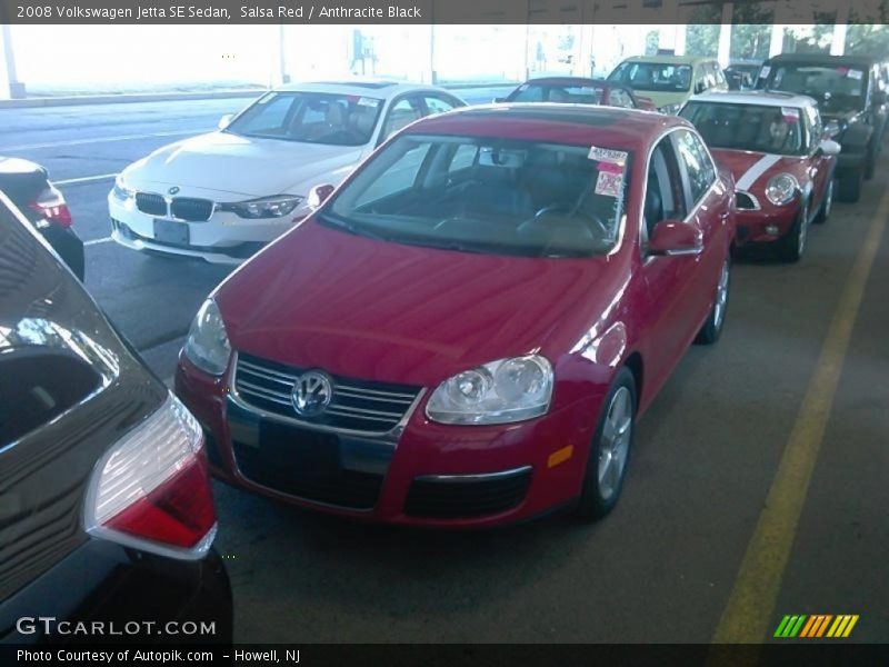 Salsa Red / Anthracite Black 2008 Volkswagen Jetta SE Sedan