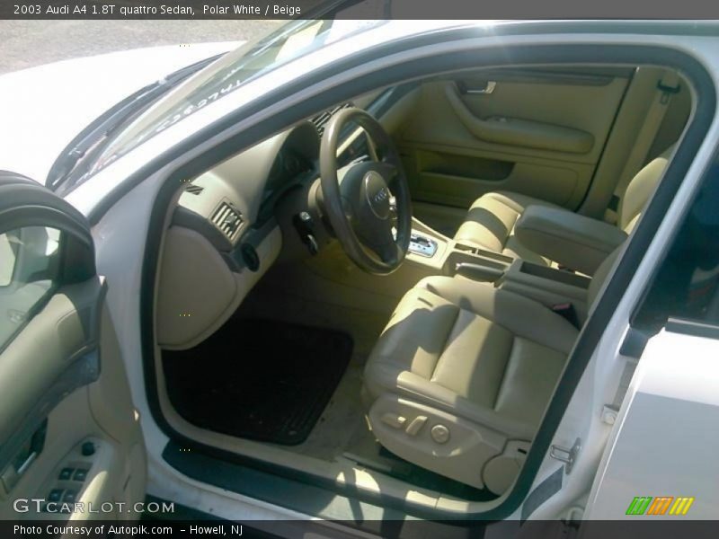 Polar White / Beige 2003 Audi A4 1.8T quattro Sedan