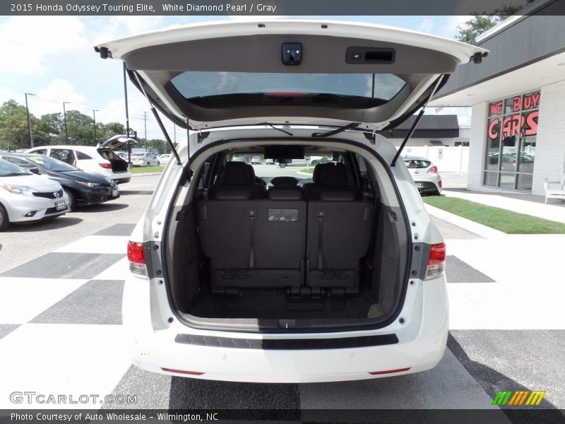 White Diamond Pearl / Gray 2015 Honda Odyssey Touring Elite