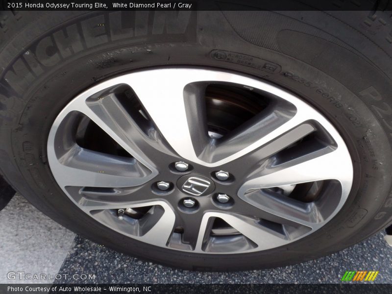White Diamond Pearl / Gray 2015 Honda Odyssey Touring Elite