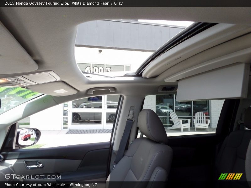 White Diamond Pearl / Gray 2015 Honda Odyssey Touring Elite