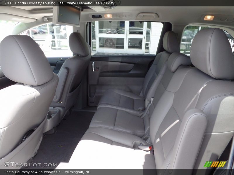 White Diamond Pearl / Gray 2015 Honda Odyssey Touring Elite