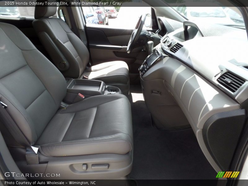 White Diamond Pearl / Gray 2015 Honda Odyssey Touring Elite