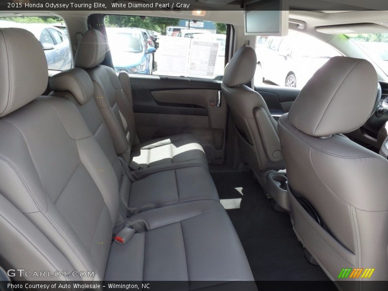 White Diamond Pearl / Gray 2015 Honda Odyssey Touring Elite