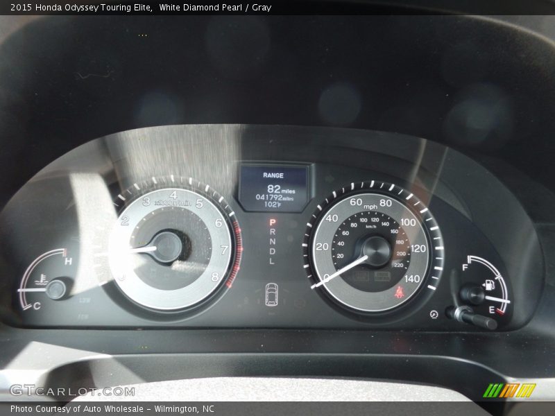 White Diamond Pearl / Gray 2015 Honda Odyssey Touring Elite