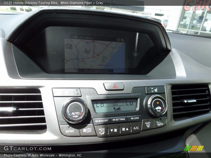 White Diamond Pearl / Gray 2015 Honda Odyssey Touring Elite