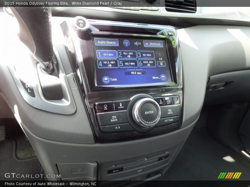 White Diamond Pearl / Gray 2015 Honda Odyssey Touring Elite