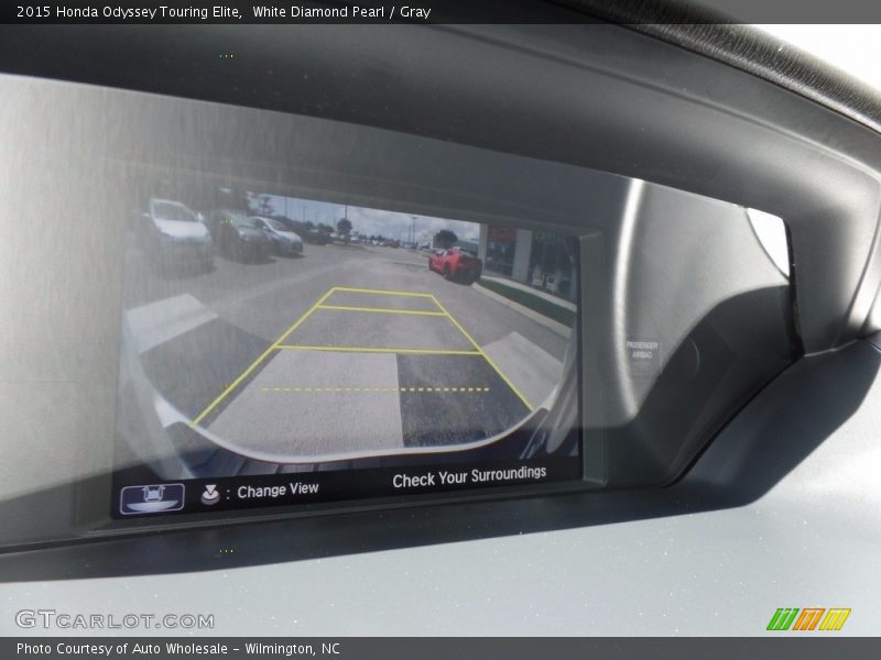 White Diamond Pearl / Gray 2015 Honda Odyssey Touring Elite