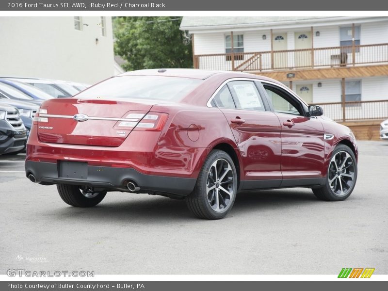 Ruby Red / Charcoal Black 2016 Ford Taurus SEL AWD