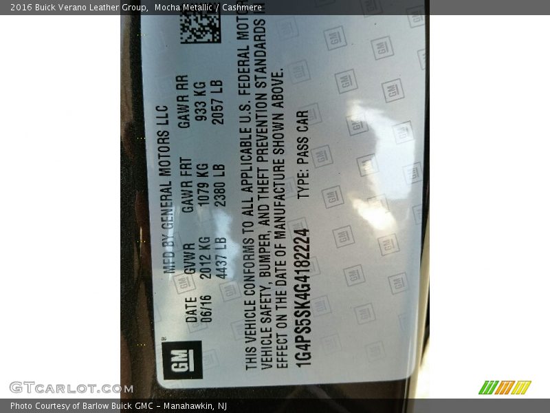 Mocha Metallic / Cashmere 2016 Buick Verano Leather Group