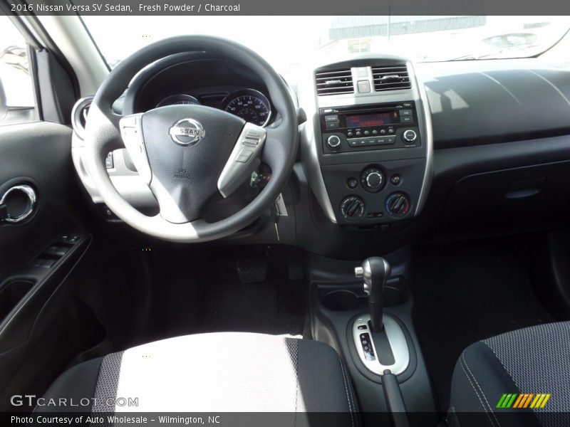 Fresh Powder / Charcoal 2016 Nissan Versa SV Sedan