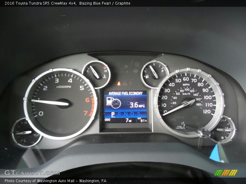 Blazing Blue Pearl / Graphite 2016 Toyota Tundra SR5 CrewMax 4x4