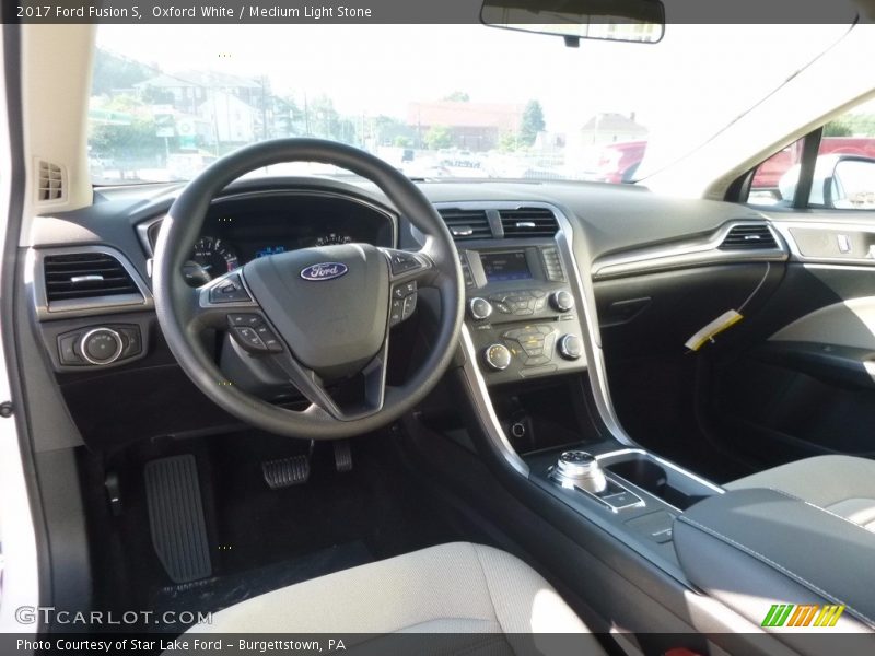 Oxford White / Medium Light Stone 2017 Ford Fusion S