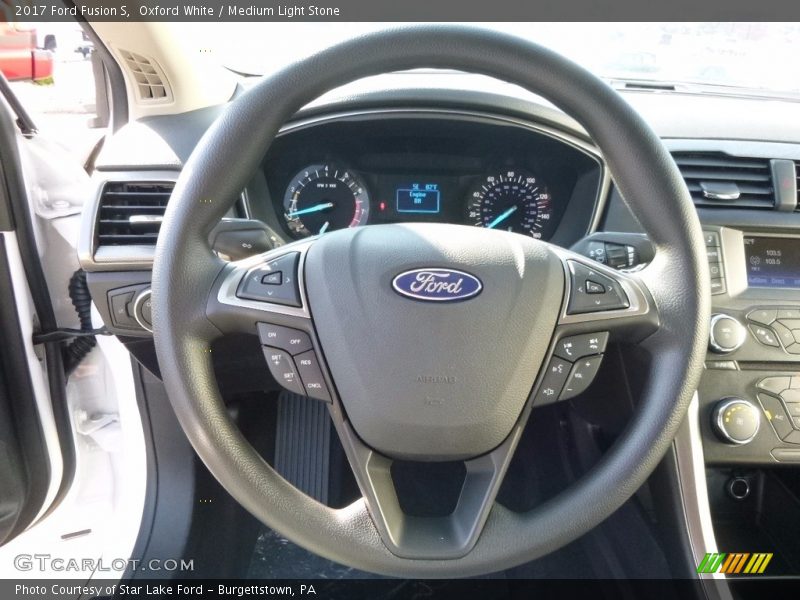 Oxford White / Medium Light Stone 2017 Ford Fusion S