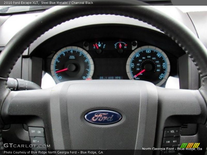 Steel Blue Metallic / Charcoal Black 2010 Ford Escape XLT
