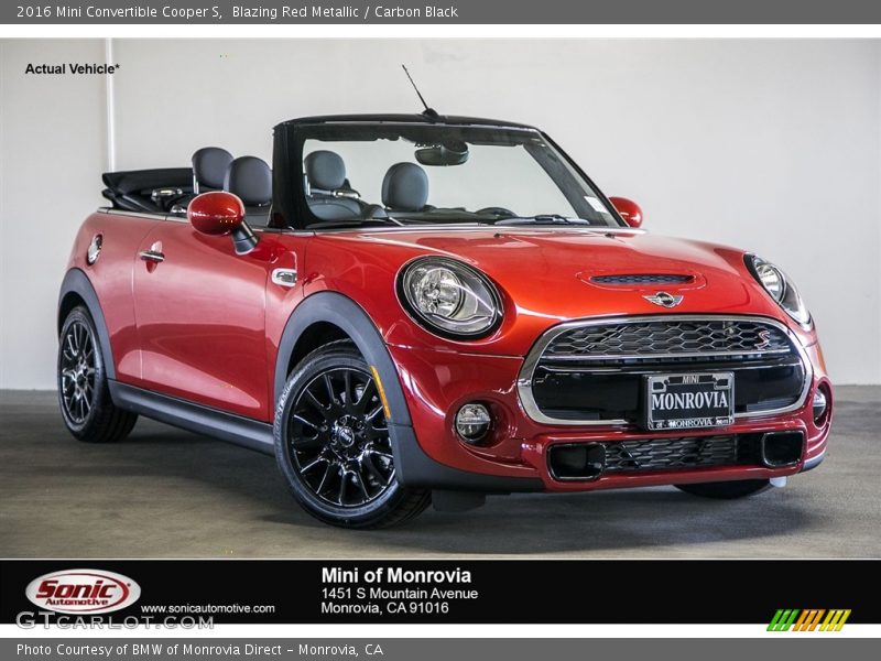 Blazing Red Metallic / Carbon Black 2016 Mini Convertible Cooper S